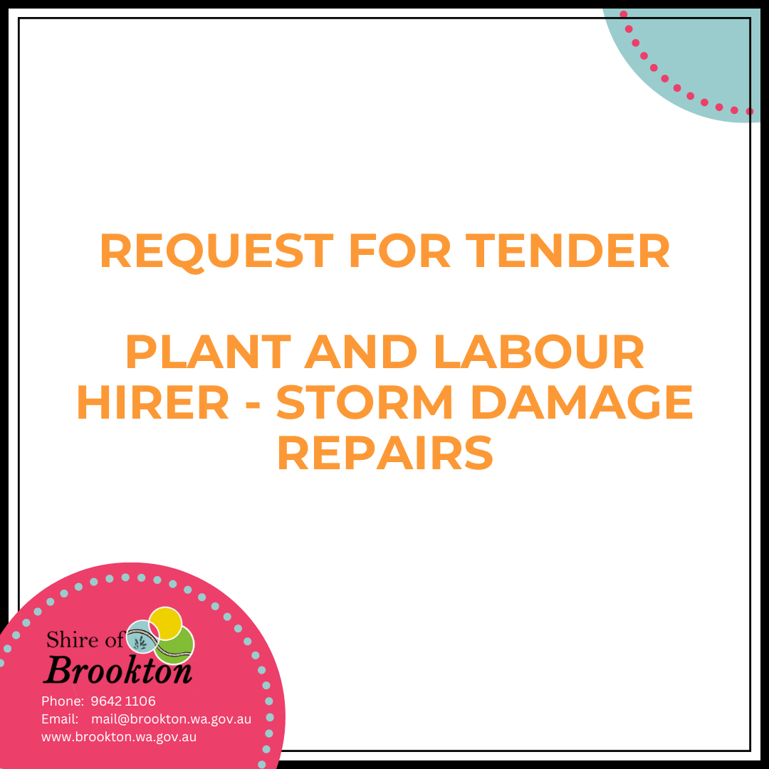 RFT 01/2024 Plant and Labour Hire for Storm Damage Repairs