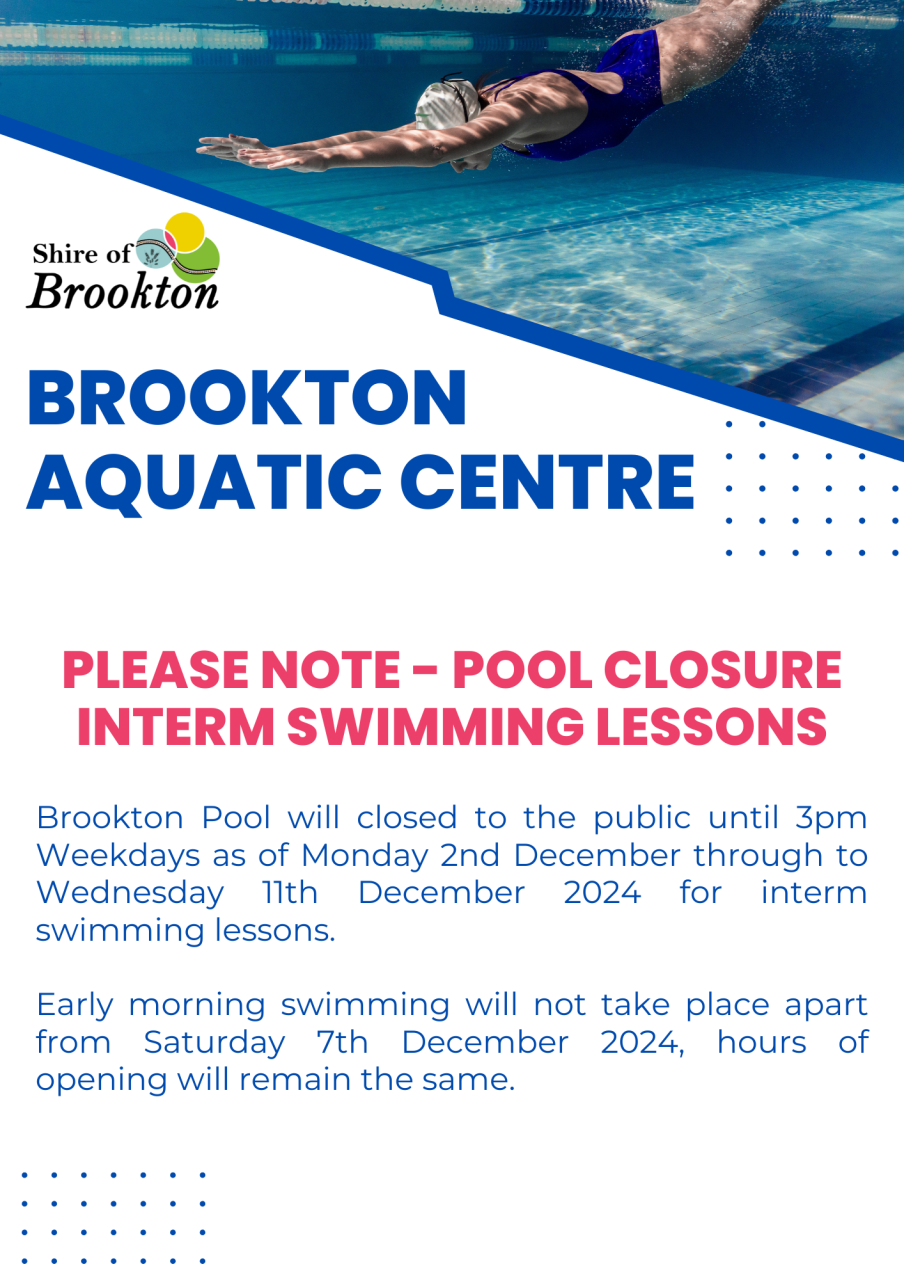 Pool Closure - Interm swimming lessons