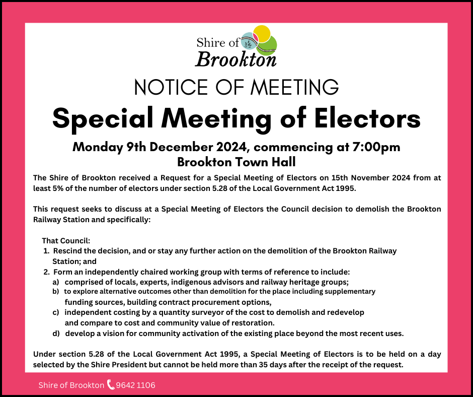 Notice of Meeting - Special Meeting of Electors